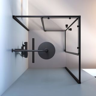 Душевой уголок AM.PM X-Joy W94G-403-9090-BТ 90х90 профиль черный матовый стекло прозрачное